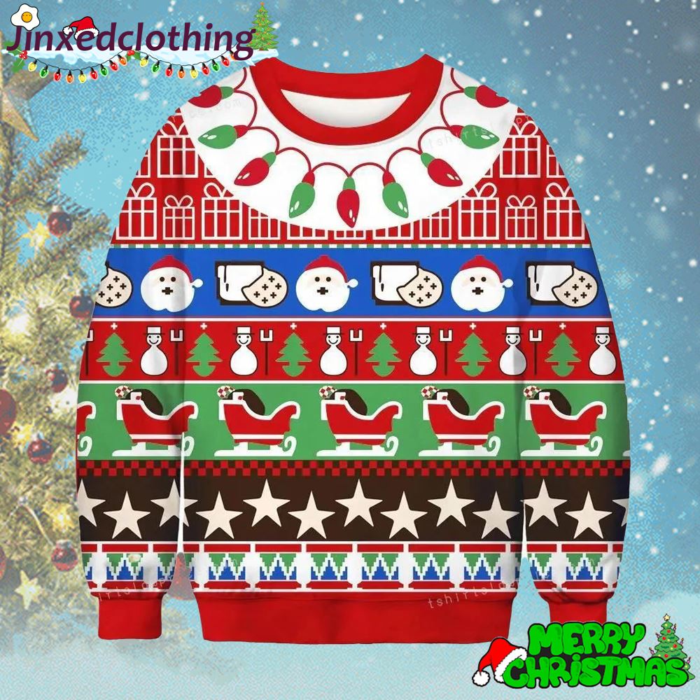 Snowman Tree Ugly Sweater Christmas Holiday 